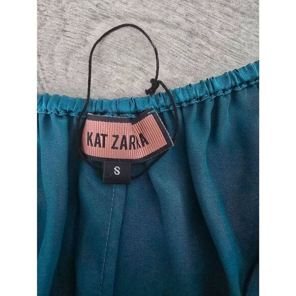 Kat Zarra Lingerie Silk French Knicker Shorts Turquoise Size Small - Picture 2 of 5